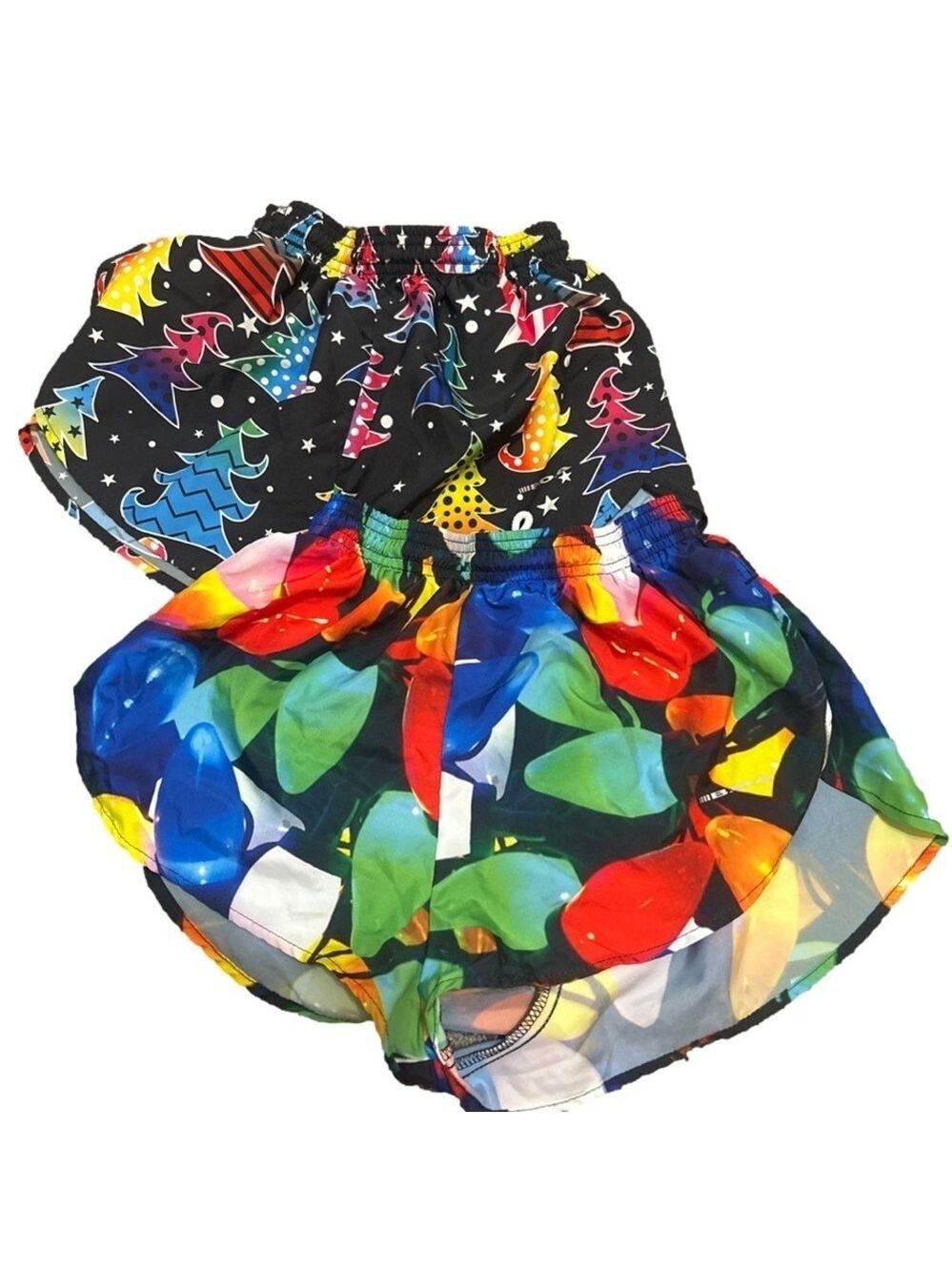 B.O.A Christmas Holiday Bundle Two Piece Shorts Ligjt bulbs and Trees Small